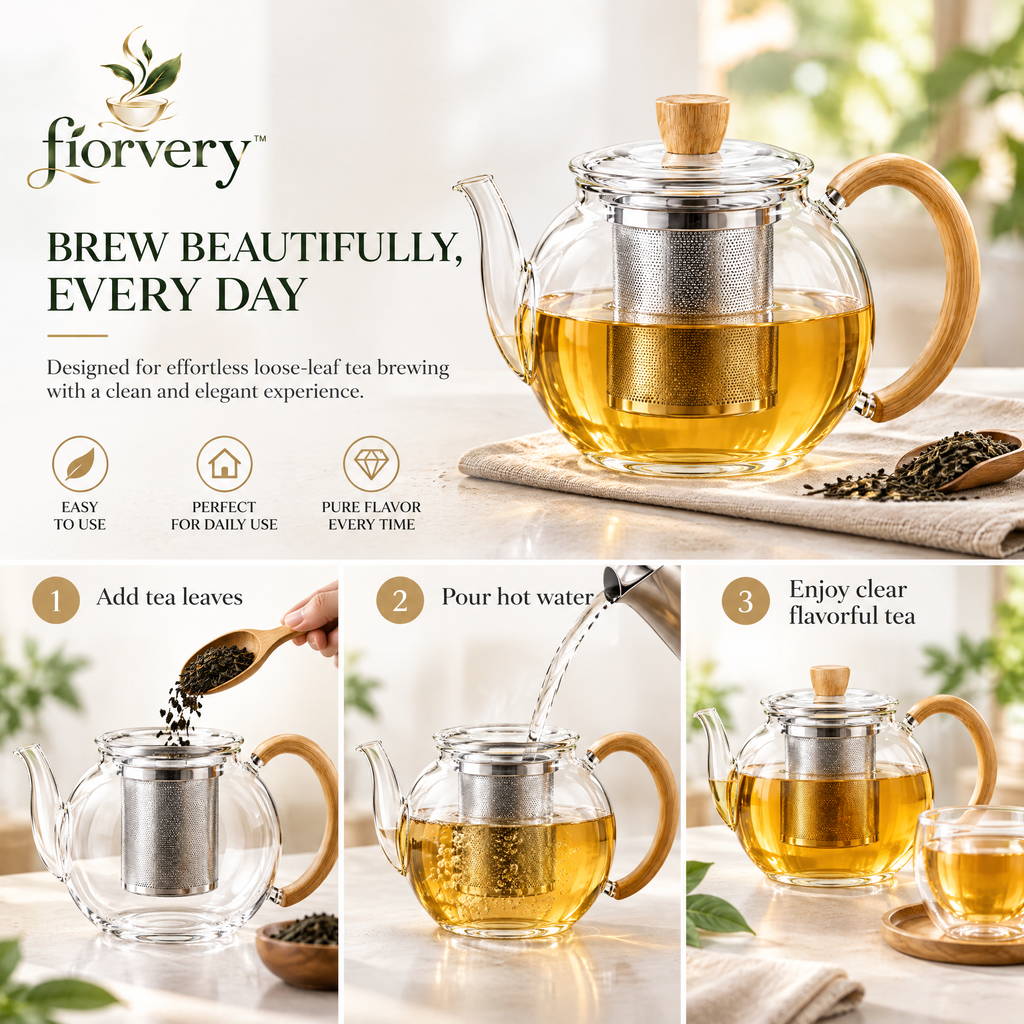 fiorvery™ Japanese Inspired Glass Teapot