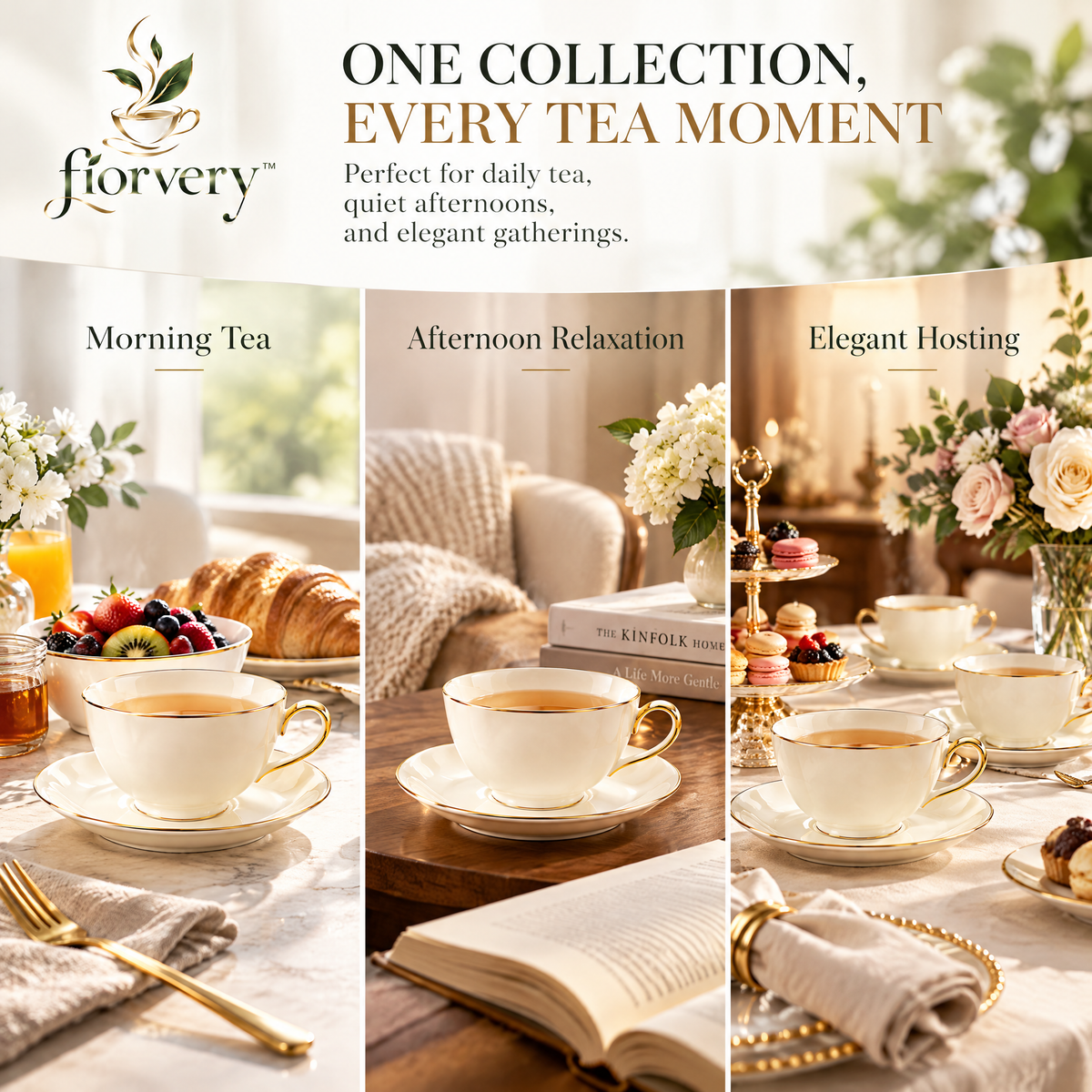 fiorvery™ Elegant Tea Cup & Saucer Collection