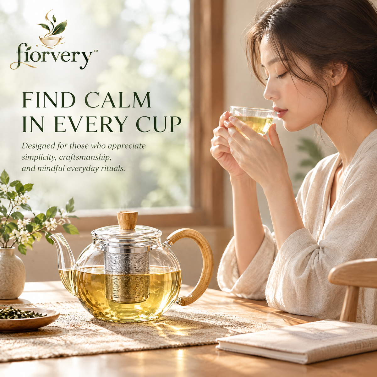 fiorvery™ Japanese Inspired Glass Teapot