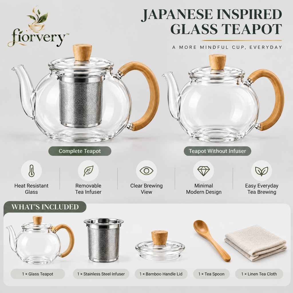 fiorvery™ Japanese Inspired Glass Teapot