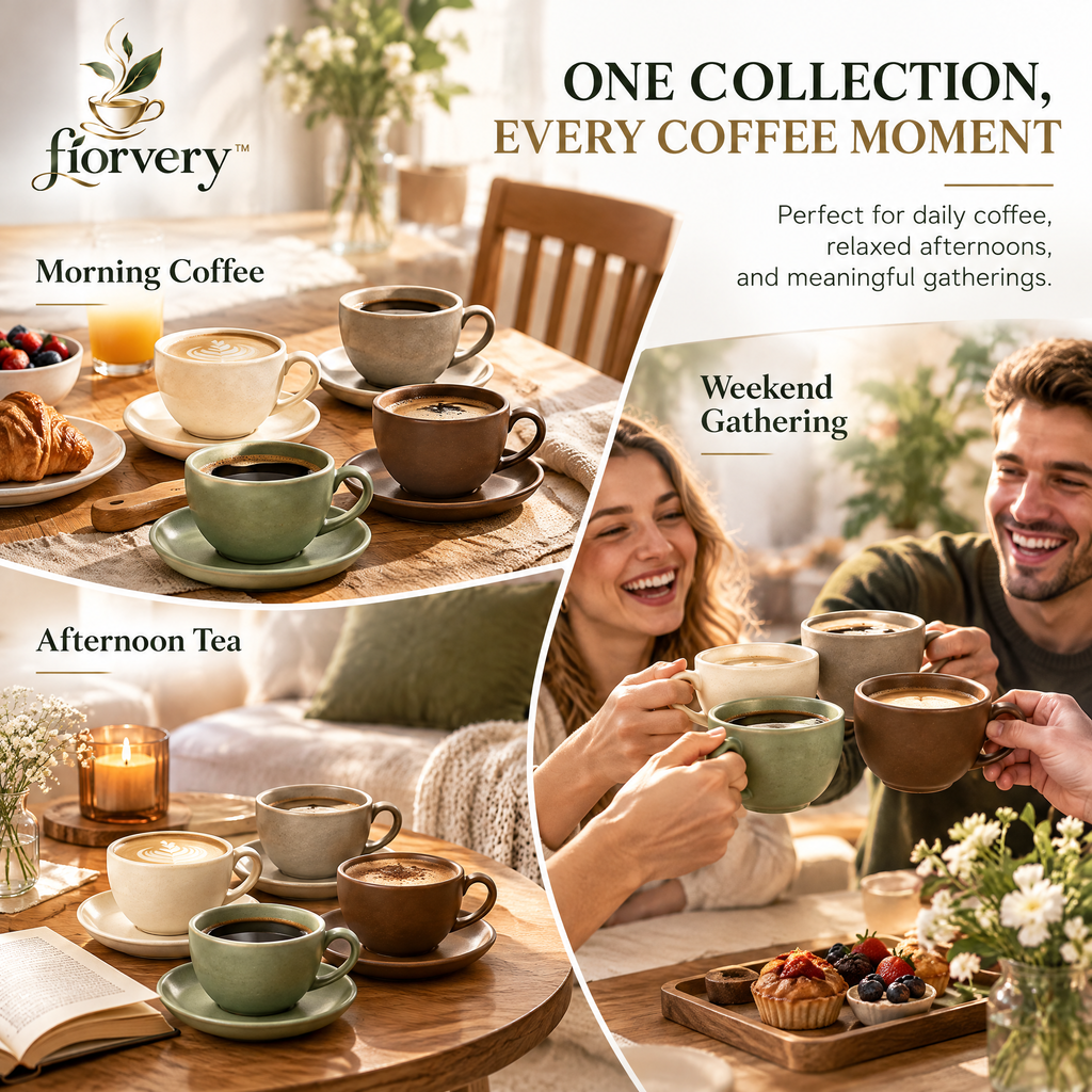 fiorvery™ Premium Ceramic Coffee Cup Collection