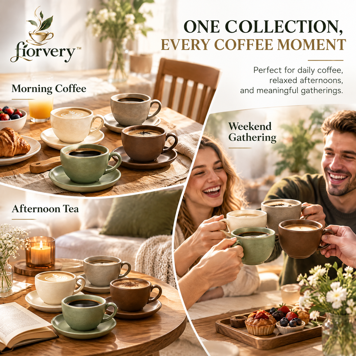 fiorvery™ Premium Ceramic Coffee Cup Collection