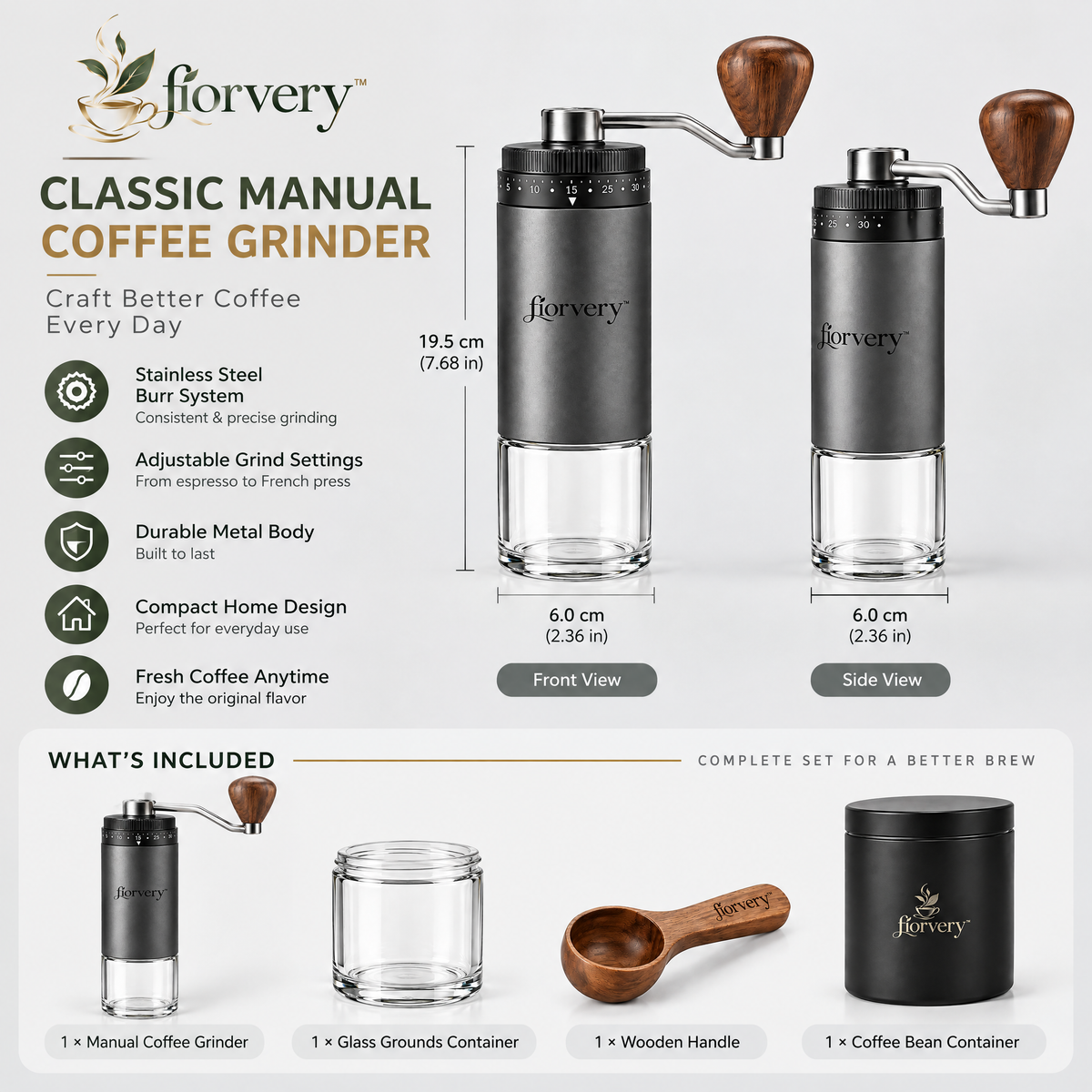 fiorvery™ Classic Manual Coffee Grinder